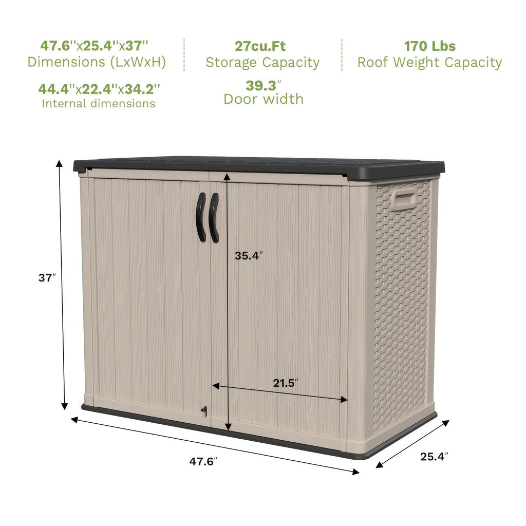 Resin Outdoor Storage Cabinet and Shelf Options in White or Beige with 4 x 2 Ft Shed Sizes — image 4