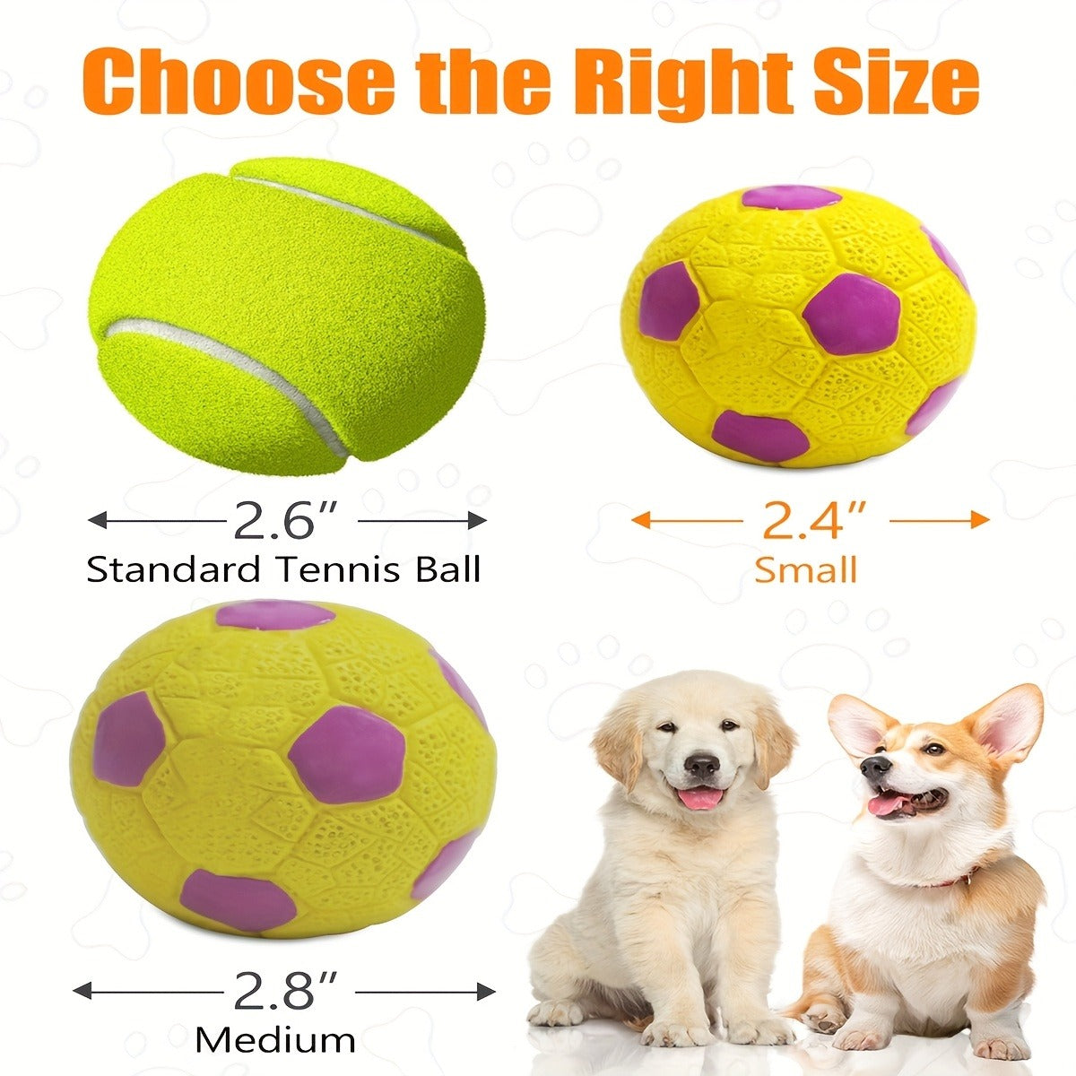 Dog Toy 4-Pack 2.8-Inch Latex Squeaky Sport Balls in Vibrant Colors for Puppies and Small Dogs — image 5