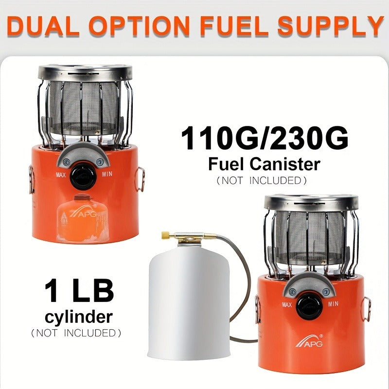 Portable Propane Camping Heater Stove 2-in-1 with Temperature Control, Compact Outdoor Cooking & Heating Unit — image 2