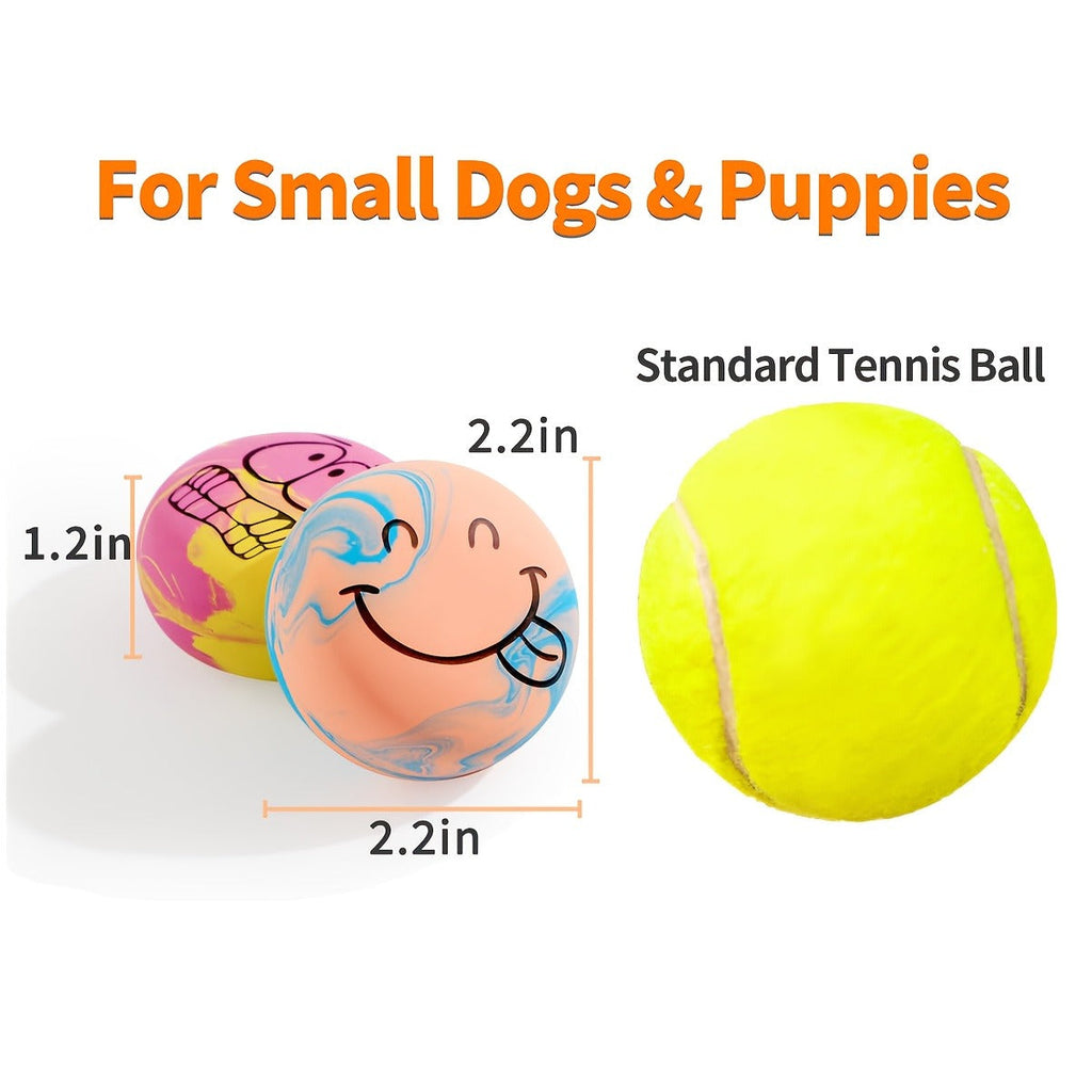 Six-Pack Squeaky Latex Dog Ball Set with Assorted Cartoon Faces and 2.2-Inch Pictured Diameter — image 4
