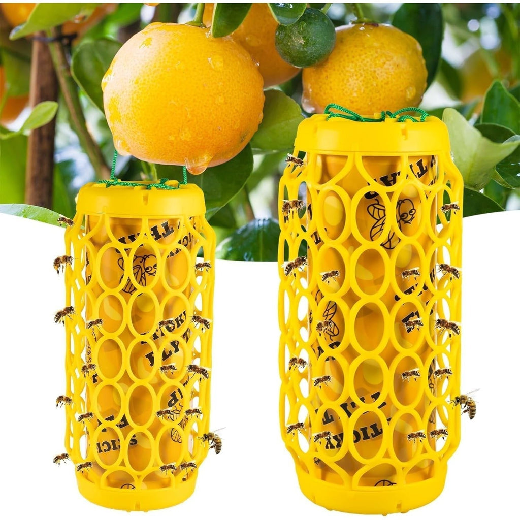 Wasp Trap Outdoor Hanging Reusable Yellow Jacket Trap Carpenter Bee Hornet Catcher with Sticky Bait for Garden Patio Outside 