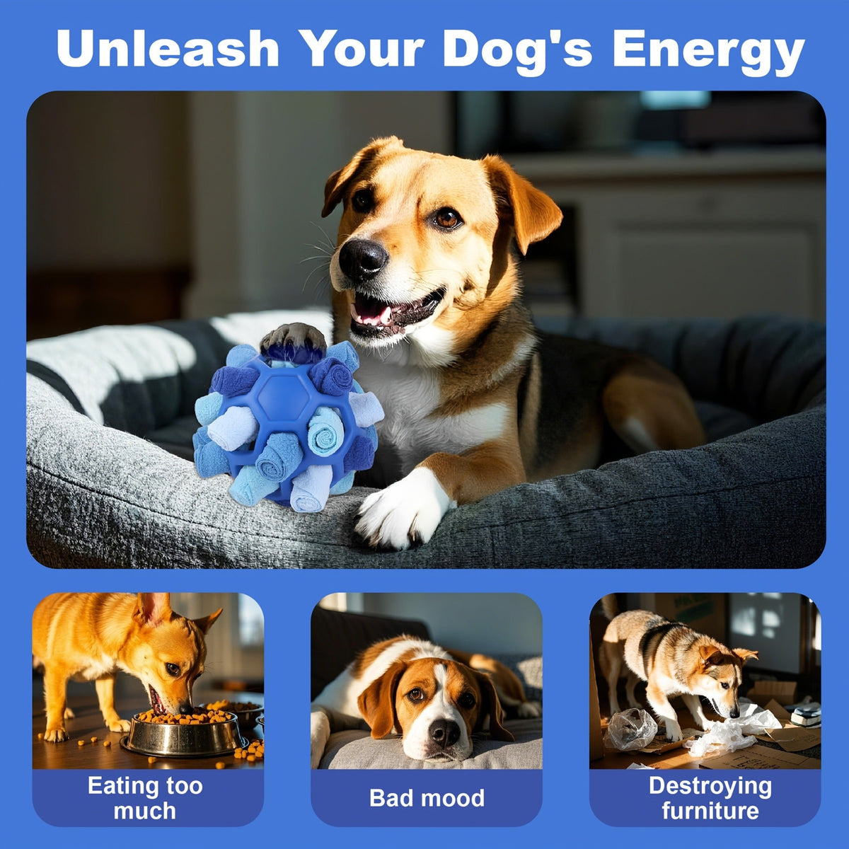 Dog Toy Fabric Snuffle Ball Treat Dispenser and Slow Feeder in Five Colors for Dogs and Puppies — image 15