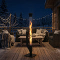 Outdoor Wood Pellet Patio Heater 56 Inch, Smokeless Portable Pellet Stove with Rain Cap, Viewing Window & Ash Tray — image 1