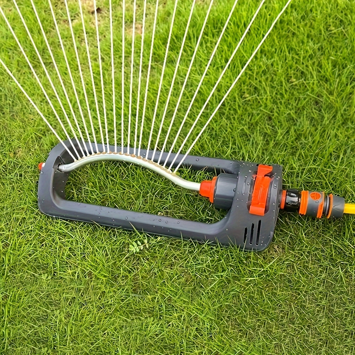 Oscillating Garden Sprinkler, 19-Hole Adjustable Swing Sprinkler with Universal Connector, No Battery Required — image 1