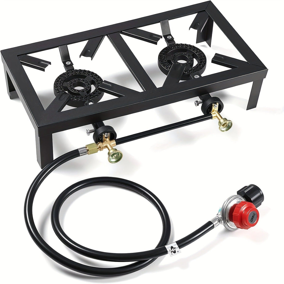 Portable Propane Burner Stove in Single or Double Burner Options with Hose and 20 PSI Regulator Shown — image 3