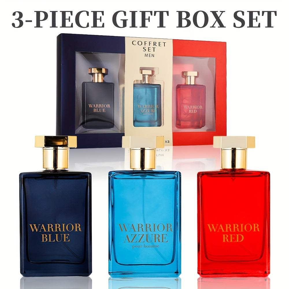 Eau de Toilette Warrior Blue 100ml Spray for Men with Single Bottle or Three-Piece Color Gift Set — image 5