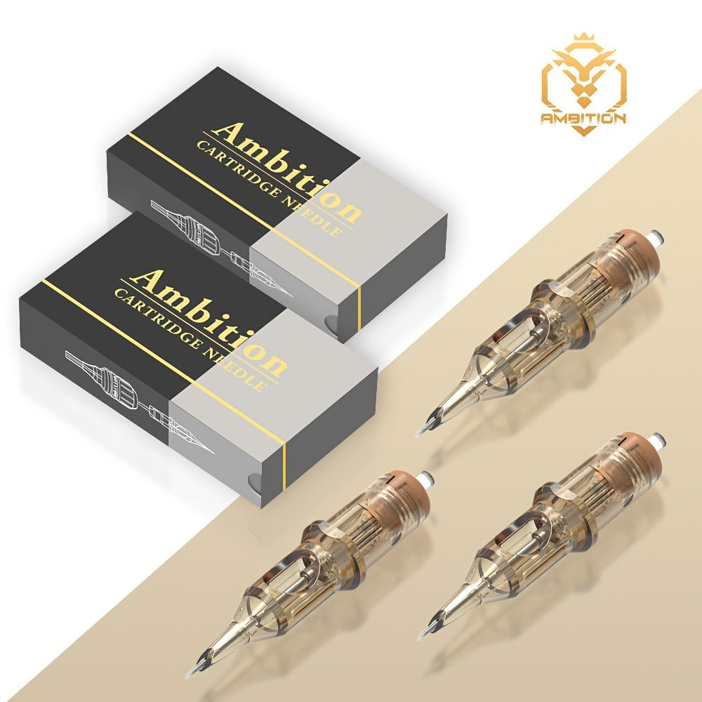 Ambition Tattoo Cartridge Needles 20pcs Professional RL RS RM Sizes with Safety Membrane for Temporary Body Art, Festivals an