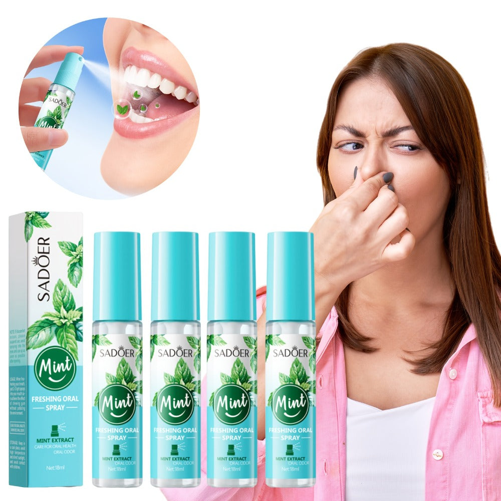 Mint Breath Spray with Tea Tree Essence Portable Oral Freshener, Compact Pocket-Size Mouth Spray — image 4