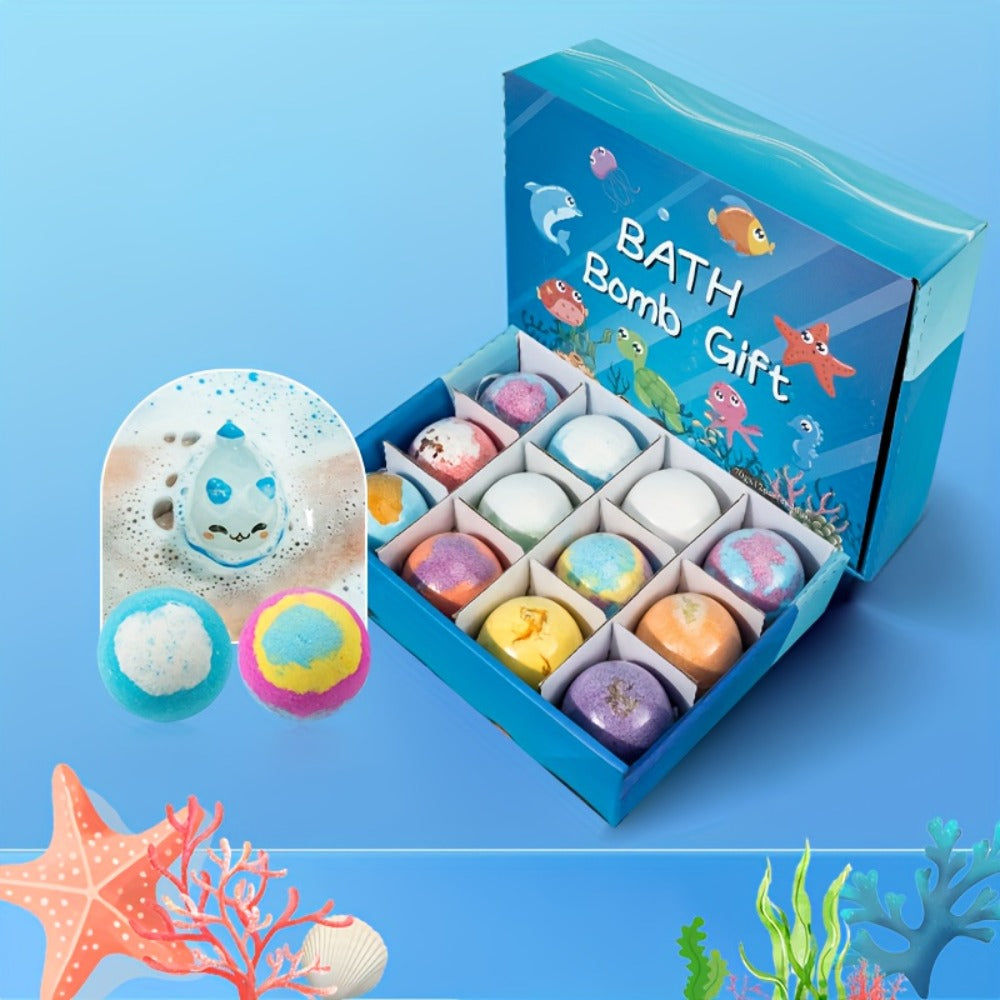 Bath Bombs with Surprise Inside Ocean Bath Ball Set, Rich Foam Lavender Essential Oil Fizzy Bath Bombs Gift — image 4