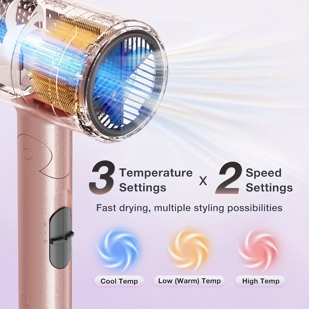 1875W Ionic Travel Hair Dryer Foldable with Diffuser & Concentrator Nozzle – Brushless Motor, 3 Heat Settings, 2 Speeds — ima