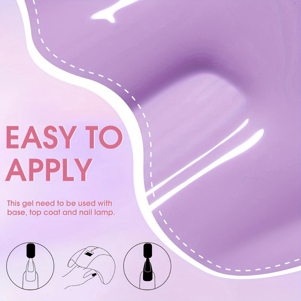 Gel Nail Polish 9-Color Macaron Pastel Set in Square Bottles with High-Saturation Finish and UV/LED Cure for Nail Art — image