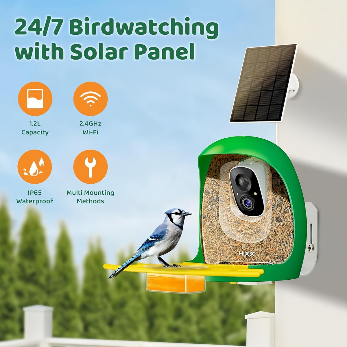 Smart Bird Feeder with Camera AI Bird Identification, 2K HD Live View, Auto Capture & Color Night Vision — image 3