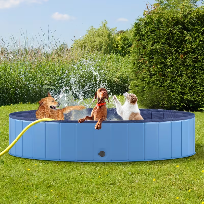 Large Dog Pool Foldable, 1mm Thick Durable Collapsible Plastic Pet Bathing Tub & Outdoor Swimming Pool for Large Dogs — image
