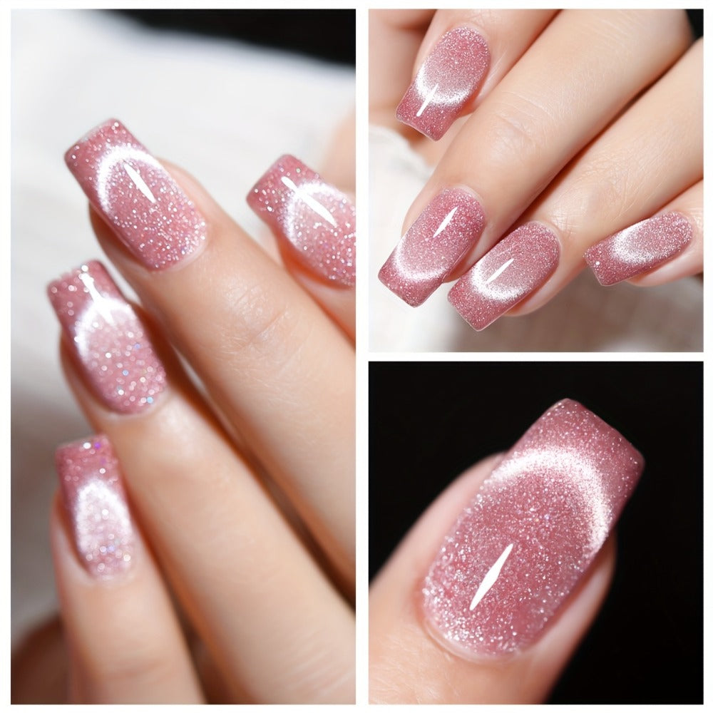 Gel Nail Polish Six-Color Magnetic Cat Eye Set with Sparkling Star and Rhinestone Effects for Nail Art — image 11