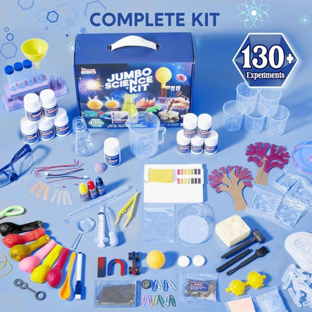 Jumbo Science Kit for Kids 130+ Experiments, STEM Chemistry Set with Crystal Growing Glowing Bulb Fossil Dig Soap Making — im