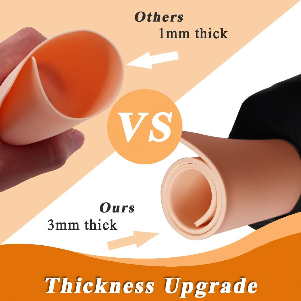 Silicone Tattoo Practice Skin 3mm Thick Double-Sided Fake Skin for Beginners & Professional Artists – Line Work Shading Outli