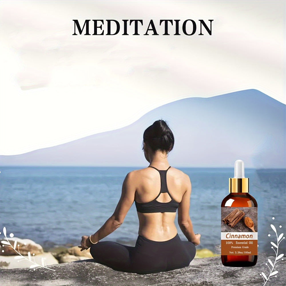 Essential Oil Cinnamon Warm Spicy Aroma in 100ml Bottle for Diffuser, Massage, Meditation and Personal Care — image 2
