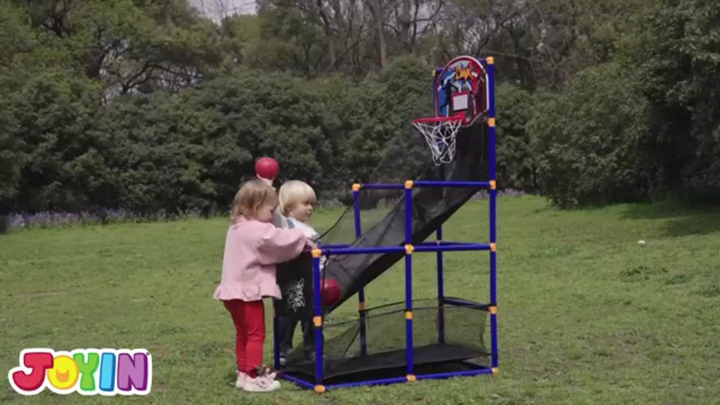 Kids Adjustable Basketball Hoop Set Arcade-Style Stand 4 Balls Air Pump with the Listed Color, Size or Set Options for Everyd