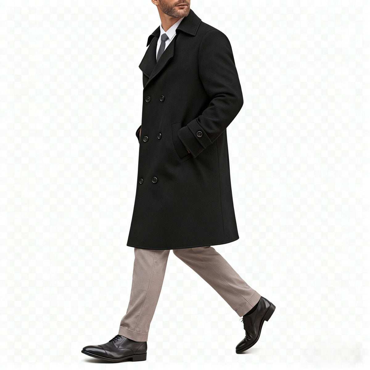 Cotton-padded Wool Coat Fashionable Lapel Wool Outerwear
