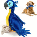 Blue Plush Parrot Dog Toy with Rope Legs and Tail, Built-In Squeaker and 14.7-Inch Pictured Height — image 3