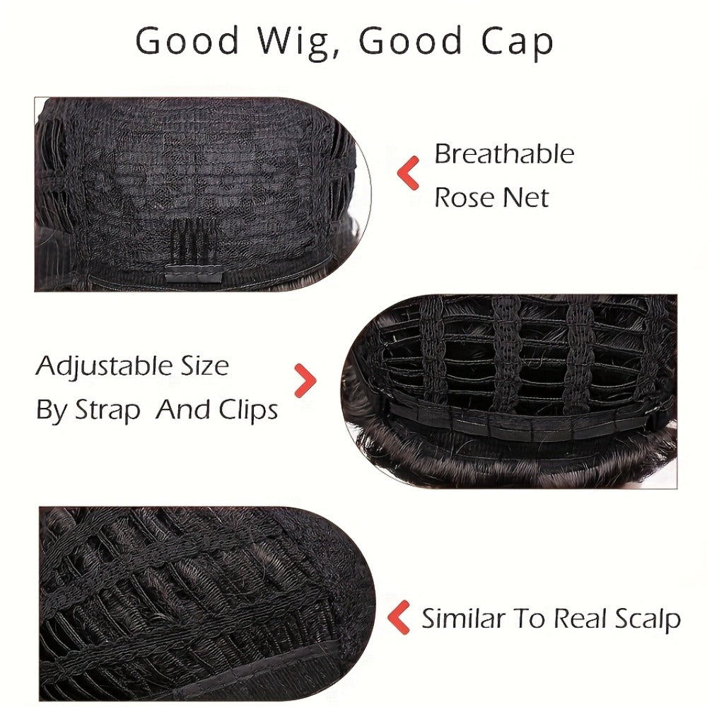 Synthetic Wig 10-Inch Short Body Waves in Natural Black with Adjustable Cap for Daily Style — image 8