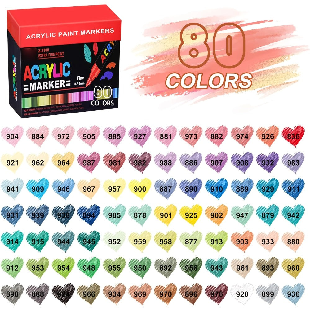 Soft Brush Acrylic Paint Pen Set with Clear Barrels in 12-, 36-, 60-, 80- or 120-Color Checkout Options — image 5
