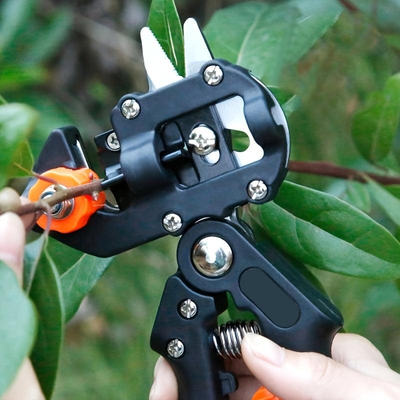 Two-in-One Grafting and Pruning Shears, 8.46 Inches with Mounted Cutter, Base and Two Spare Blades — image 1