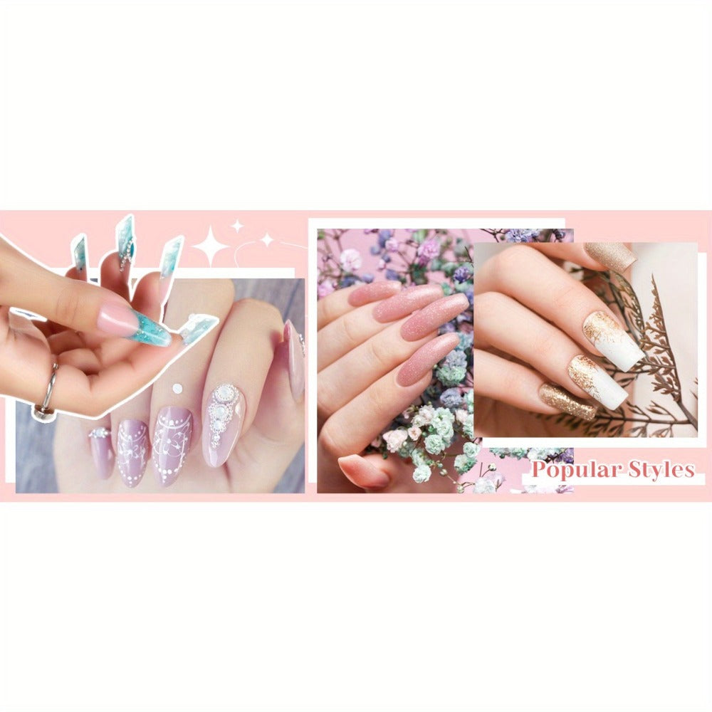 Poly Gel Nail Extension Form Kit – 192pcs Dual Forms, 96pcs Reusable Pads, 8 Shapes Acrylic Mold, Brush Pen — image 13