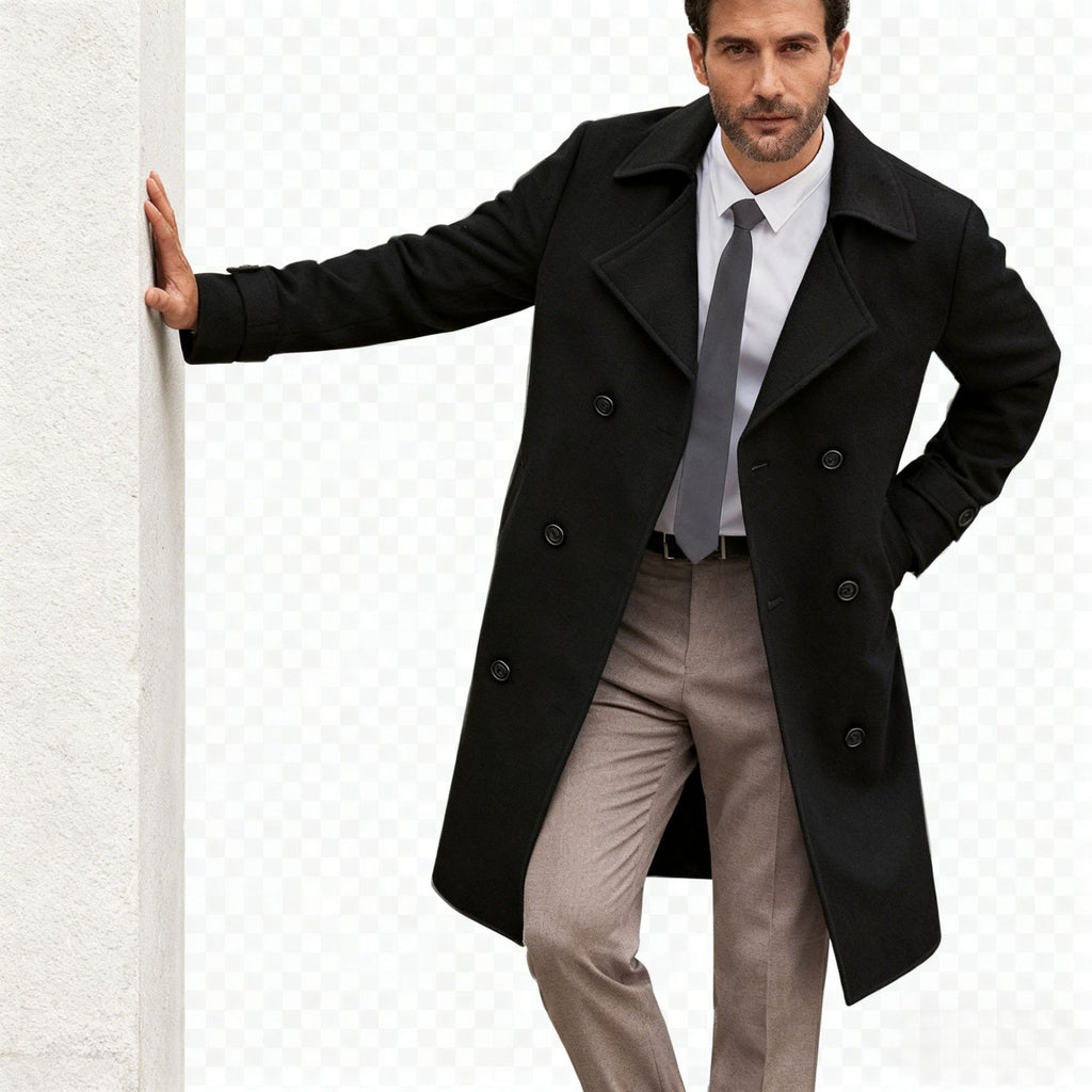 Cotton-padded Wool Coat Fashionable Lapel Wool Outerwear