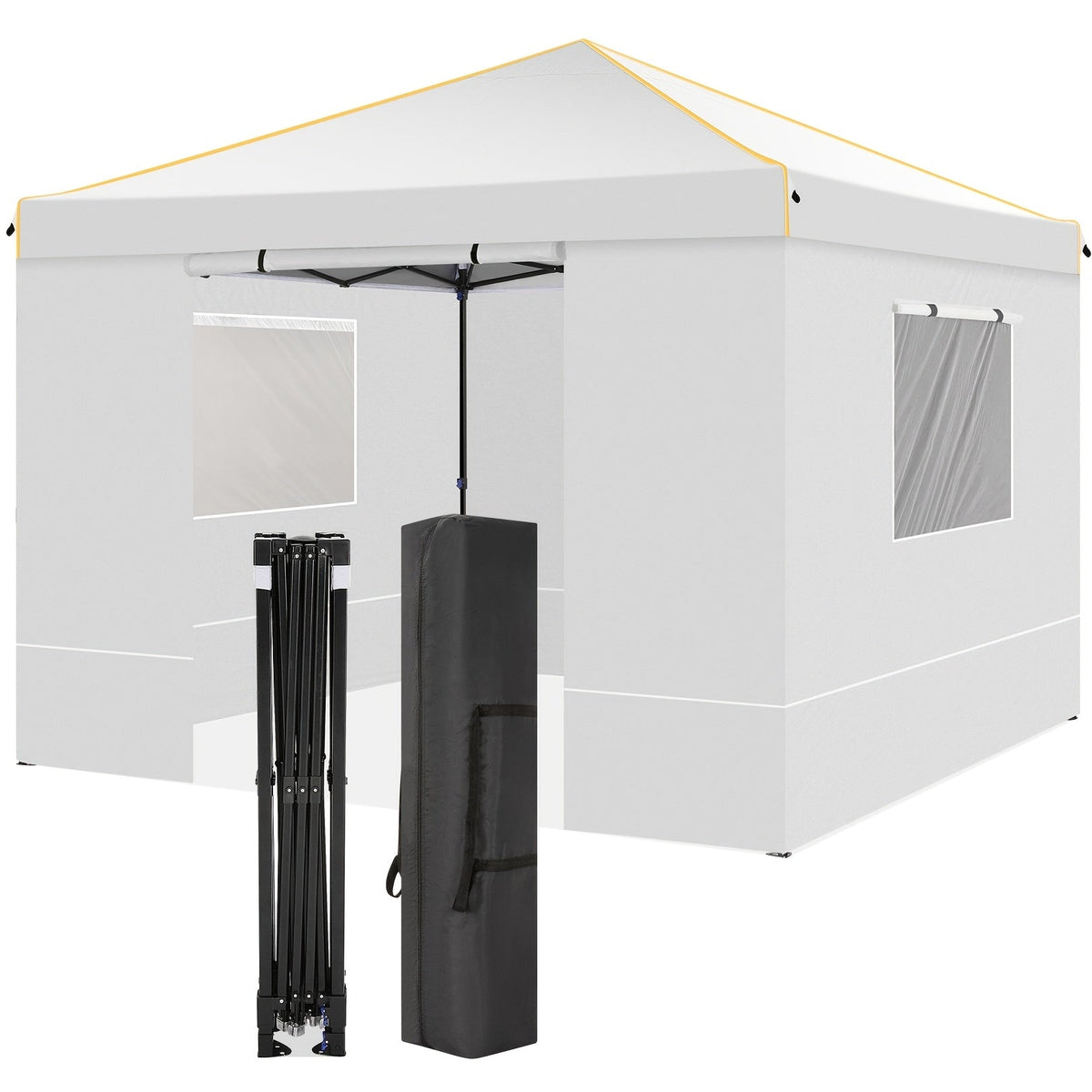 10x10ft Pop-Up Canopy Tent with Four Removable Sidewalls, Mesh Windows and Five Color Options — image 1
