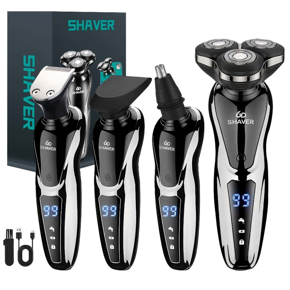 Black Three-Head Rotary Shaver with Digital Display in Standalone, Three-Piece or Four-Piece Sets — image 5