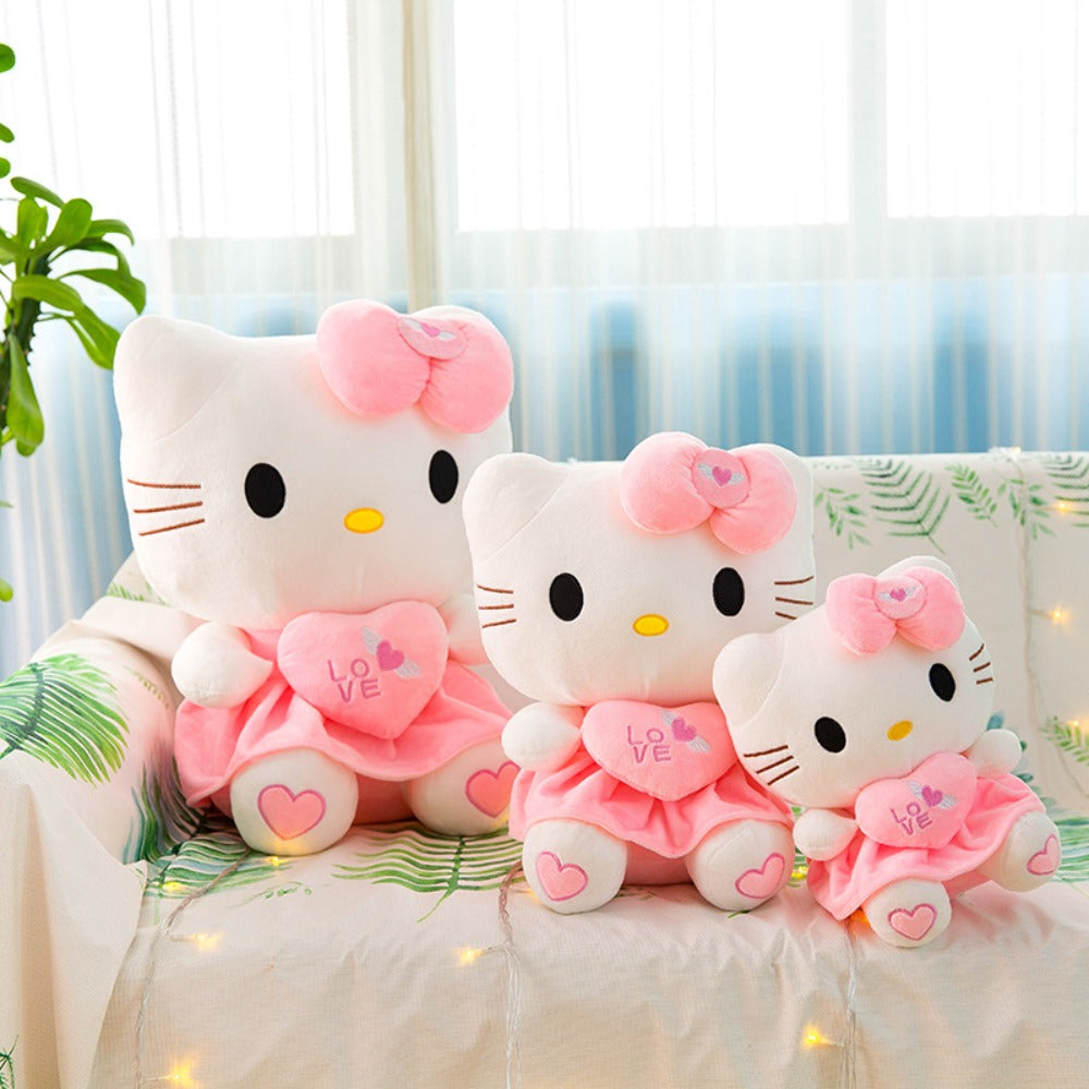 Hello Kitty Stuffed Animal Plush Doll Officially Licensed Sanrio, Pink White KT Cat Cuddly Plush with Hugging Heart — image 9