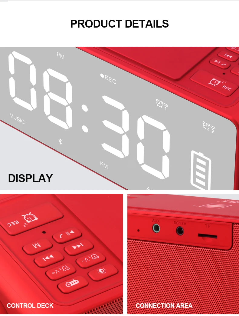 S91S Fashion Wireless Bluetooth Speaker Clock
