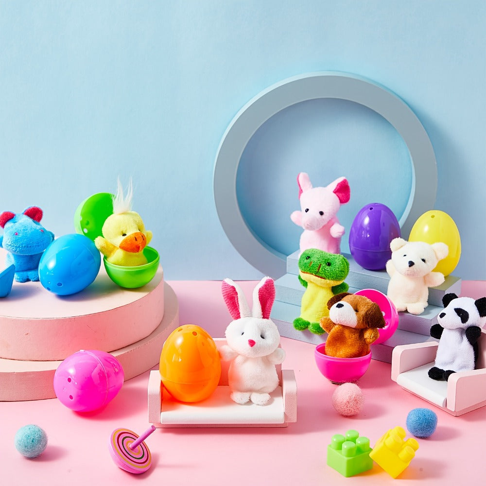 Twenty-Set Animal Finger Puppet and Plastic Egg Bundle with 20 Puppets and 20 Colorful Eggs — image 4