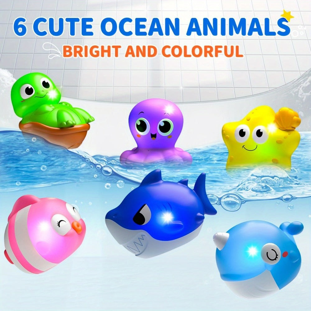 Light-Up Ocean Animal Bath Toy Sets with Random 6, 8 or 10-Piece Checkout Assortments Pictured — image 4