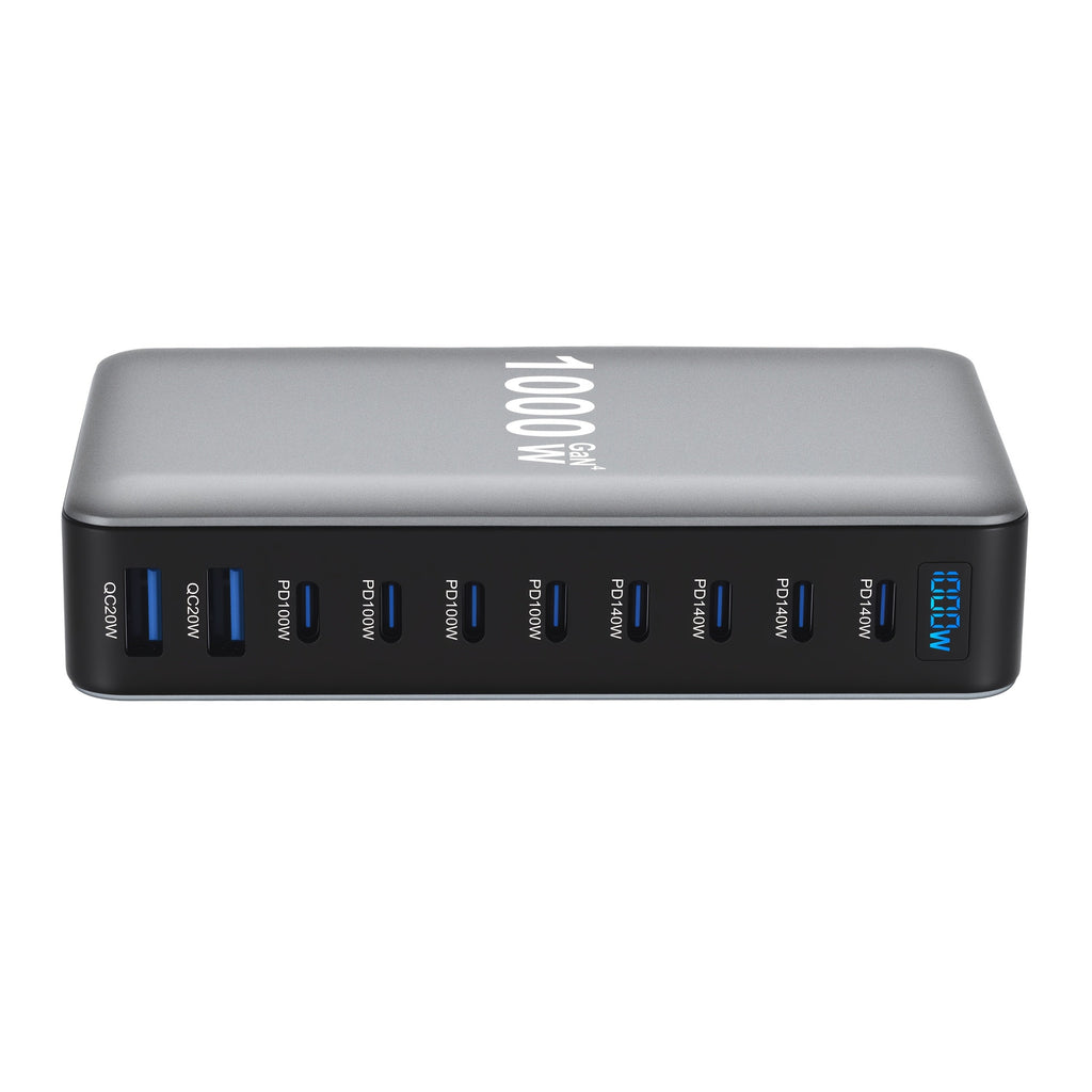 GaN Charging Station 1000W GaN3 10-Port USB-C Fast Charger for Laptops Tablets Smartphones for an Everyday Personal Care Rout