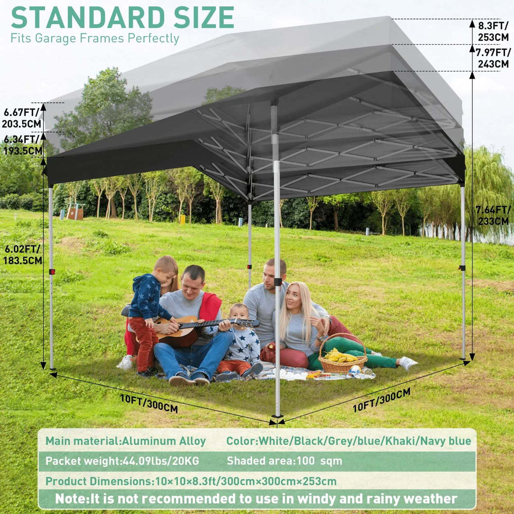 Center-Lock 10x10ft Pop-Up Canopy Tent with Three Height Settings and Optional Three-Sidewall Packages — image 1