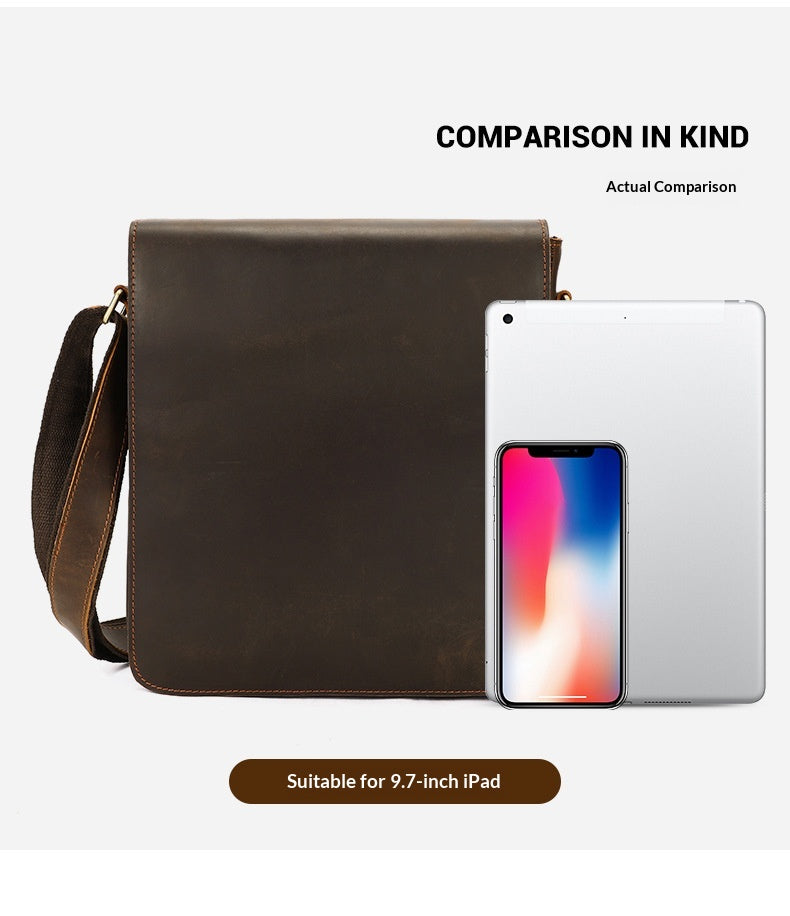 Men's Premium Leather Crossbody Bag, Sophisticated And Casual Single-shoulder Design