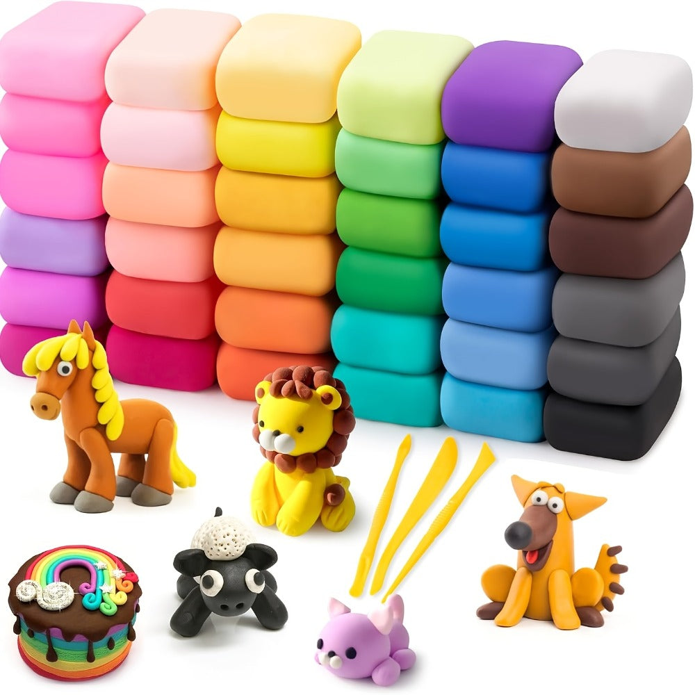 Air Dry Clay Set for Kids 120/150 Pieces, 36 Metallic Colors Ultra Light with the Listed Color, Size or Set Options for Every