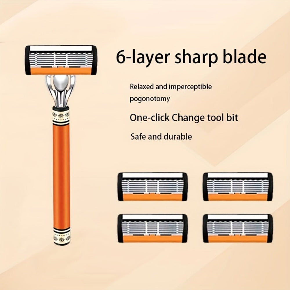 Double Edge Safety Razor Set for Men with 2 Handles & Stainless Steel Replacement Blades – Barber-Quality Close Shave Manual 