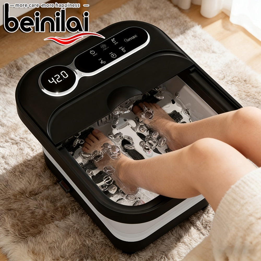Foot Spa Massager Collapsible with Heater & Temperature Control – Foot Bath with Bubbles, 6 Massage Rollers, Vibration — imag