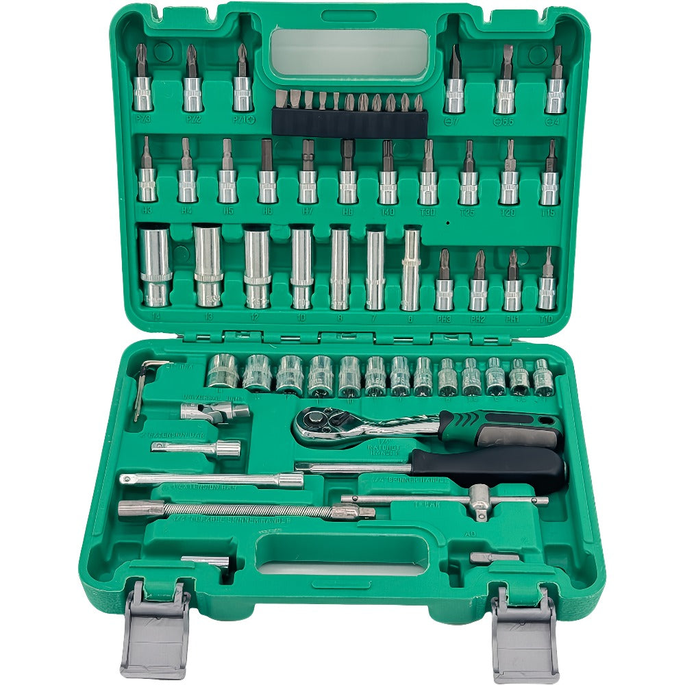 Mechanic Tool Kit Auto Repair Socket Set 1/4" 3/8" 1/2" Drive Ratchet Wrench Combination – 53 to 216-Piece Professional Grade