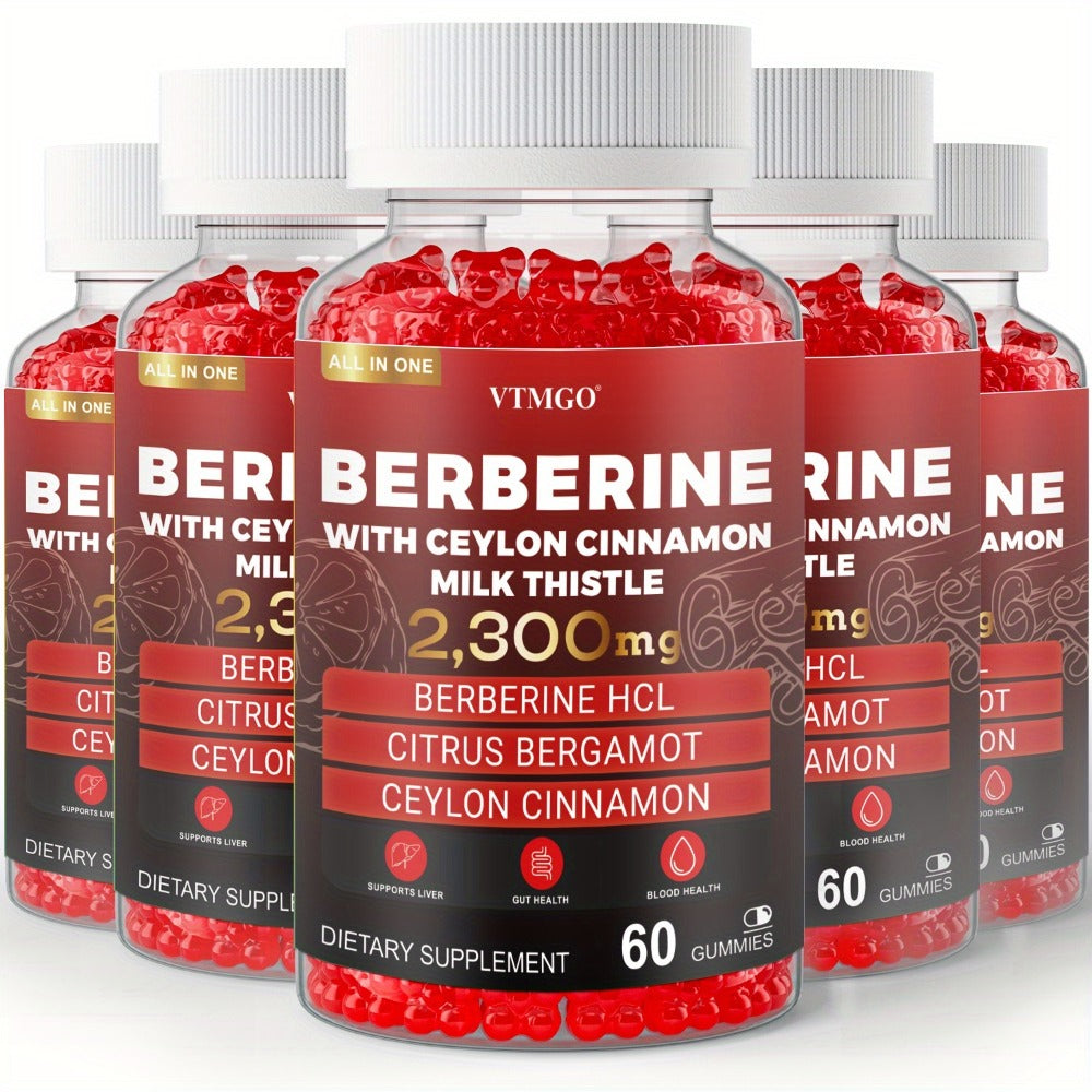 Berberine HCL Gummies 2300mg 60ct with Ceylon Cinnamon, Milk Thistle & Turmeric for Blood Sugar Balance — image 9