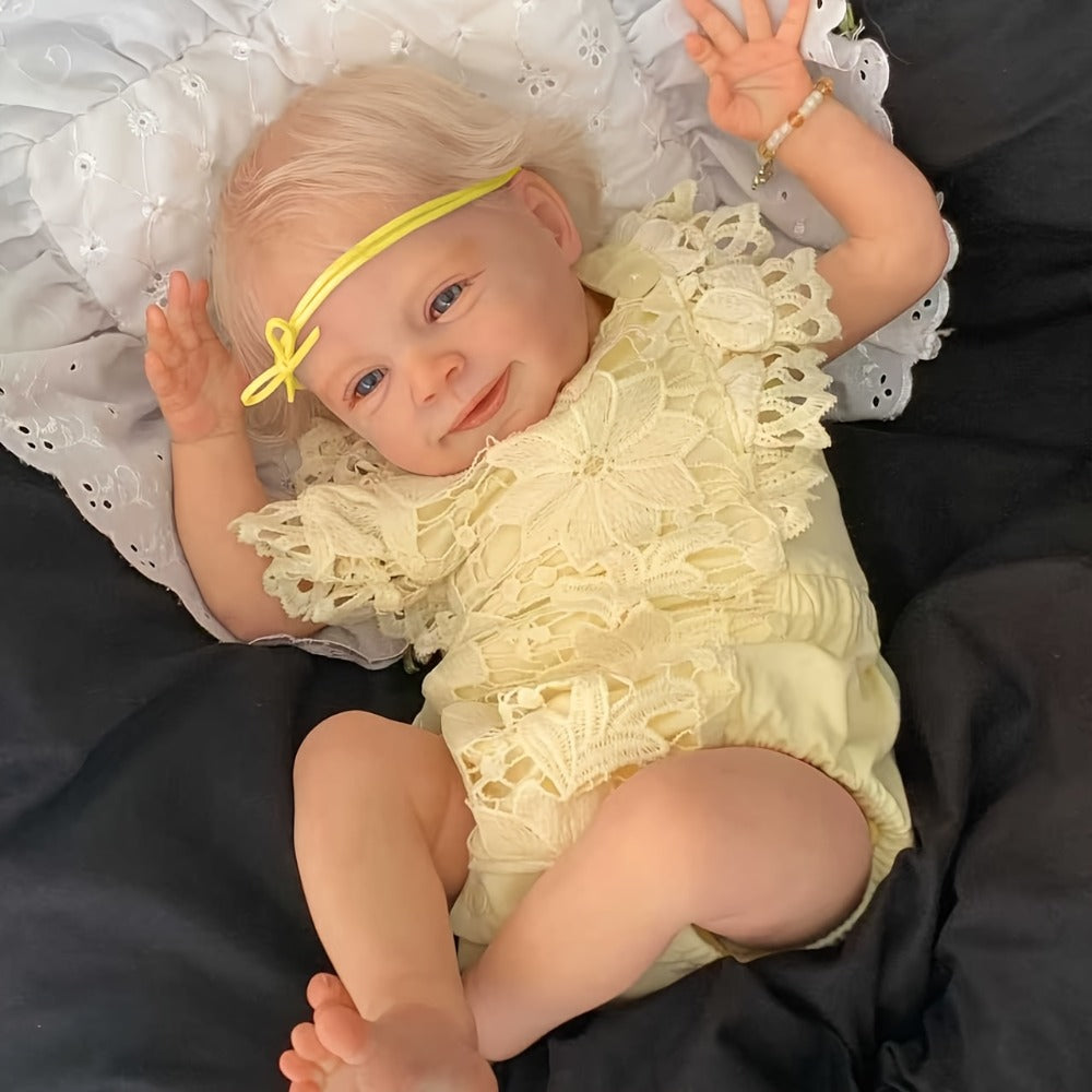Reborn Doll Sebastian 19-Inch Soft Vinyl Figure with Hand-Rooted Blonde Hair, Open Eyes and Accessory Set — image 2