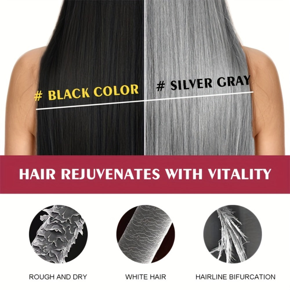 Hair Color Shampoo, EELHOE Silver Gray Two-Bottle Set with 3.38oz in Each Labeled Pump Bottle — image 5