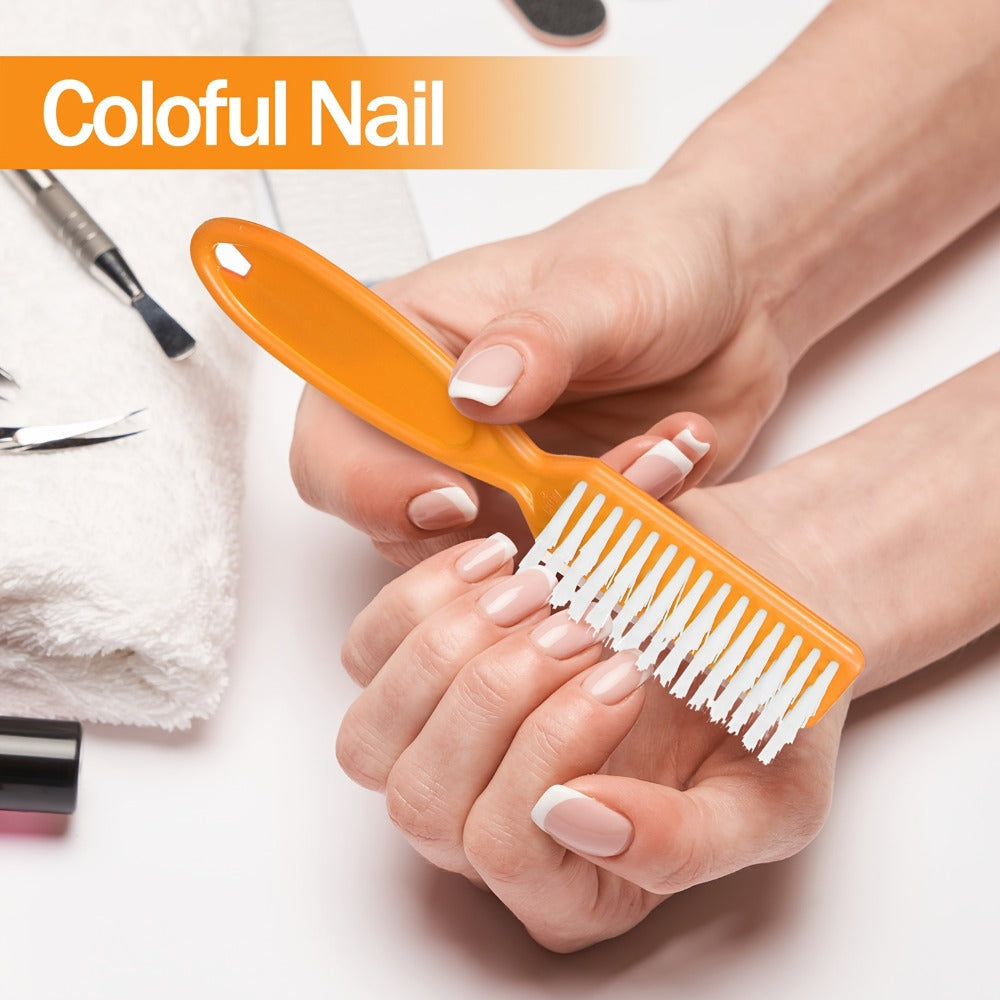 Fingernail Scrub Brush Set 120pcs Bulk – Handle Grip Nail Cleaning Brushes with Soft & Stiff Bristles, Manicure Pedicure Nail