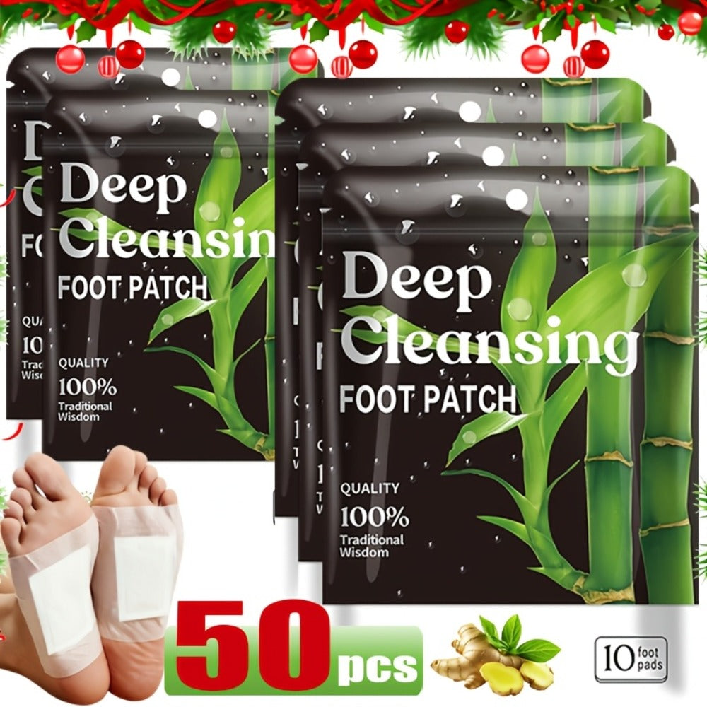 Foot Detox Pads Value Set 50pcs & 150pcs – Bamboo Vinegar & Ginger Deep Cleansing Overnight Patches, Alcohol-Free Natural Pla
