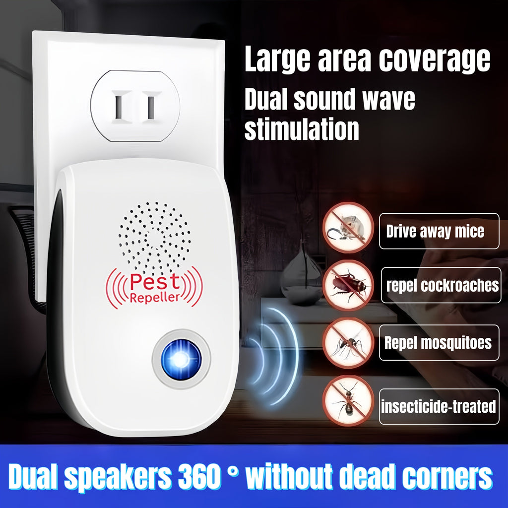 Electronic Rodent 6 Pack, Auto Frequency Ultrasonic Mouse Plug In, Indoor Pest Control Device for Home Kitchen Office Warehou