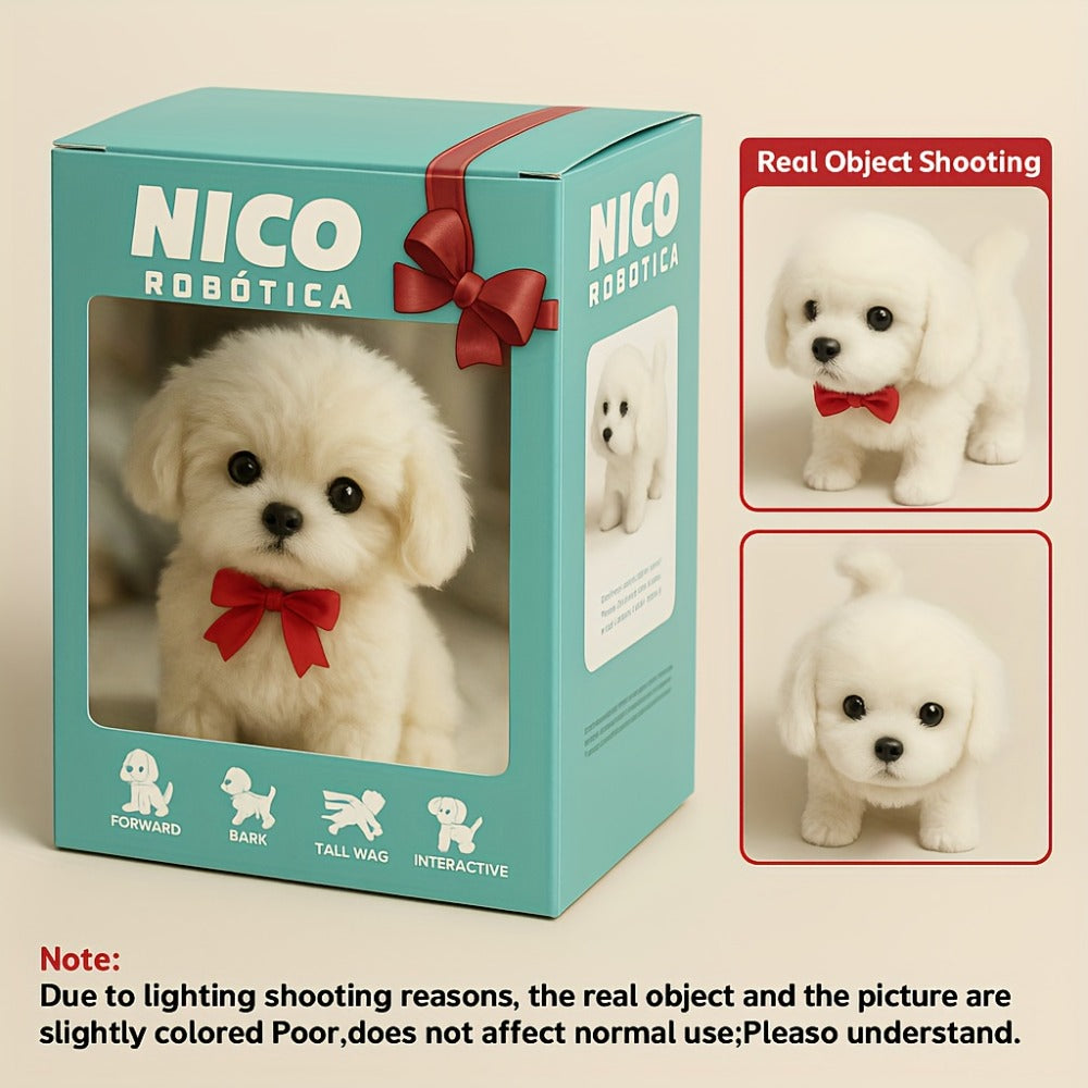 Interactive Robotic White Labrador Puppy Plush Toy, Walks Barks Wags Tail, Realistic Electronic Pet Dog — image 6