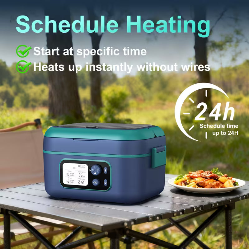 24000mAh Cordless Self-Heating Lunch Box with Schedule Timer